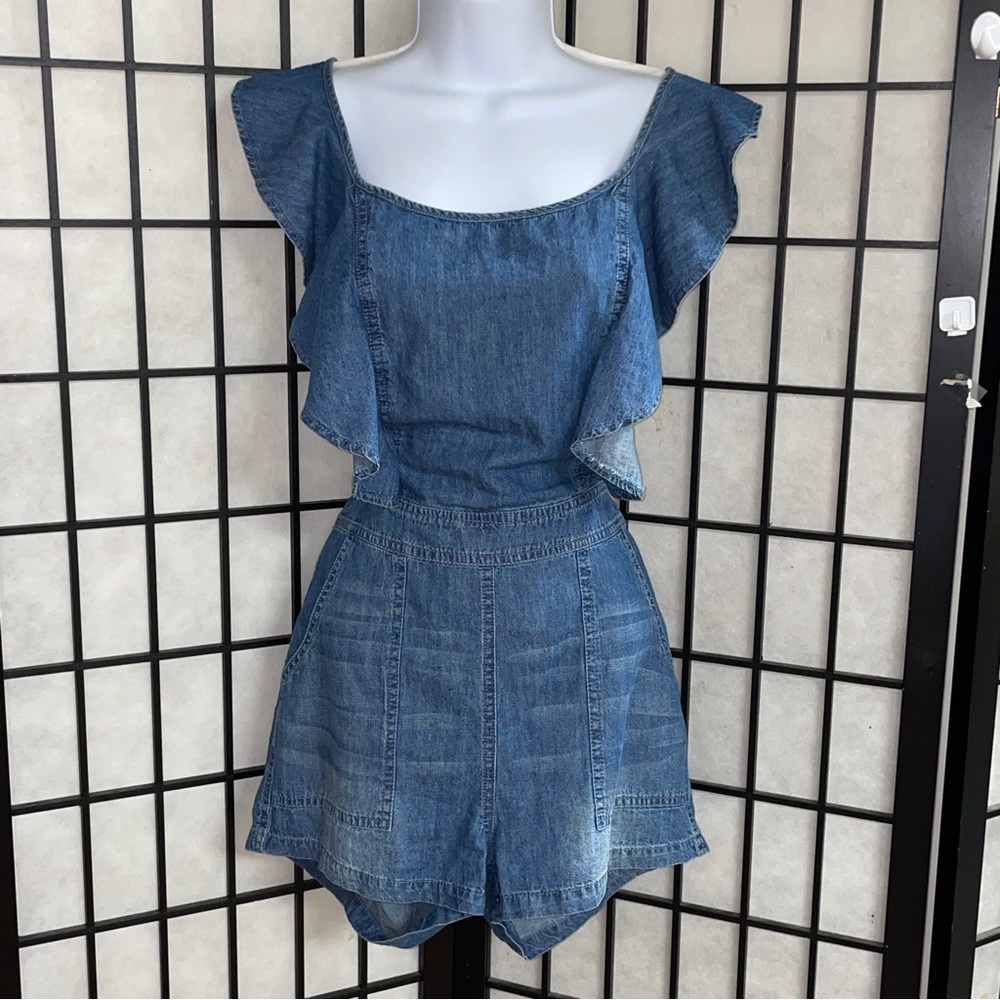 Newbury Kustom ladies denim romper, size medium - Picture 1 of 8